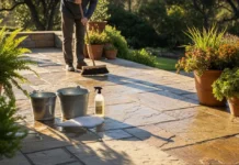 Comment nettoyer la pierre naturelle en extérieur sans l’abîmer (le guide qui évite les erreurs coûteuses)