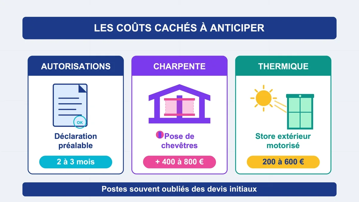 Icônes représentant les coûts cachés liés à l'installation d'un puits de lumière